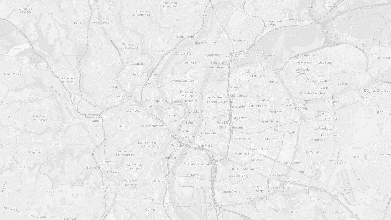 Carte de Lyon et de sa métropole