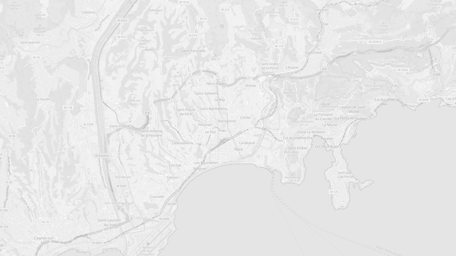 Carte de Nice et de sa métropole